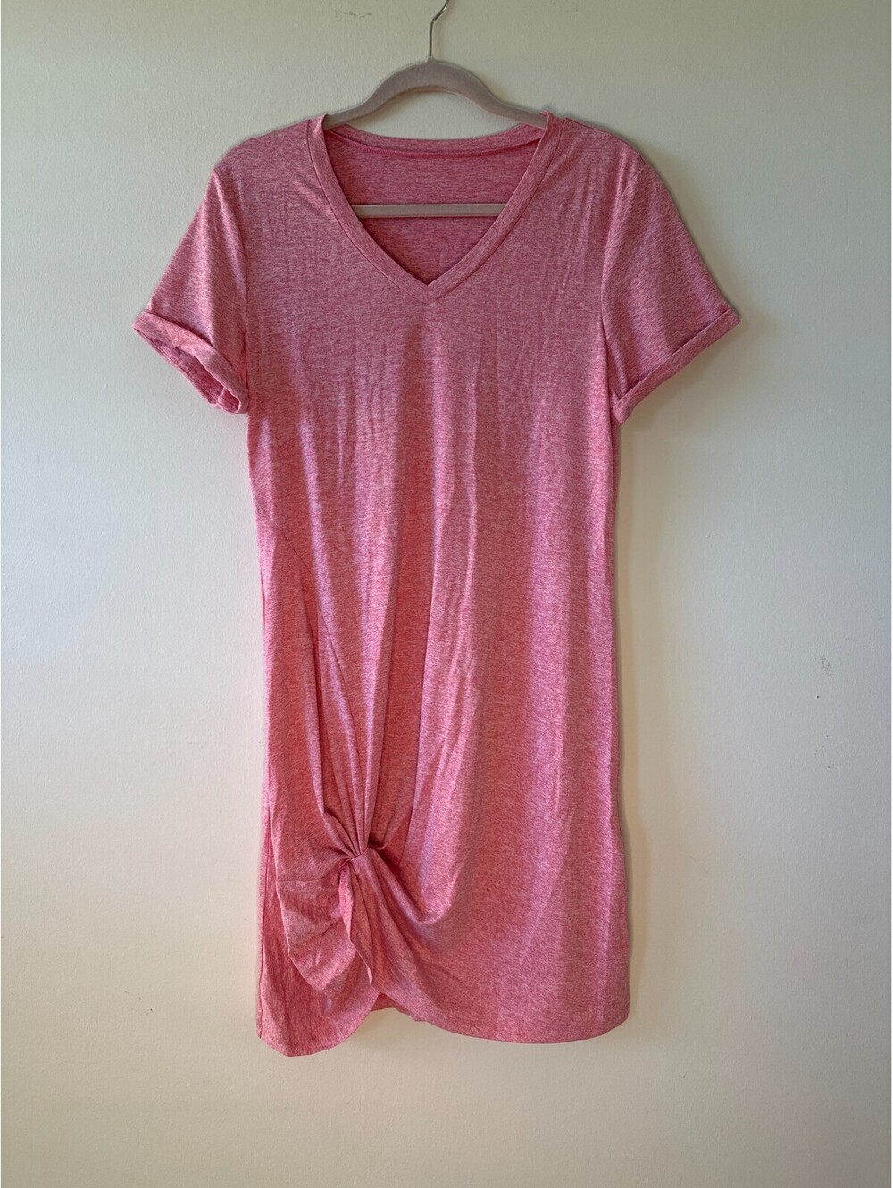 Women's T-Shirt Dress - Pink - Small